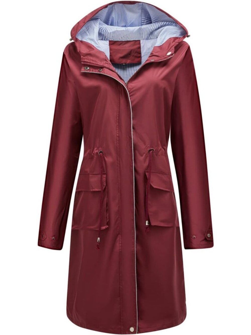 Stylish Women's Waterproof Hooded Rain Jacket | Casual Full Zip Anorak with